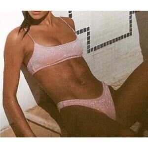 Triangl Swimwear Mica blush sparkle bikini swimsuit size large